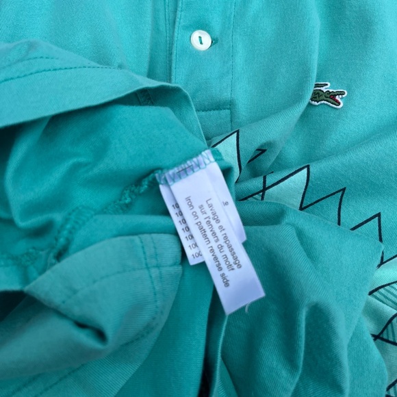 Lacoste Turquoise Argyle Polo Shirt Size M - Picture 4 of 6